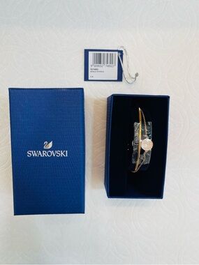 Swarovski Ginger Bangle Rose Gold Crystal Pavé Bracelet NWT Box Size M